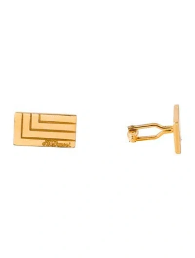 Pre-owned St Dupont Rectangle Cufflinks In Multi