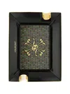 St Dupont Rectangular Patterned Ashtray In Black
