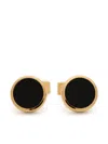 St Dupont Round Lacquered-finish Cufflinks In 黑色