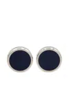 St Dupont Round Lacquered-finish Cufflinks In Silver