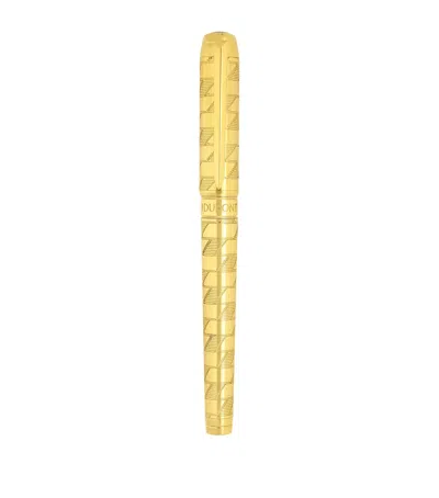 St Dupont S. T. Dupont Extra Large Line D Eternity Monogram 1872 Fountain Pen In Yellow