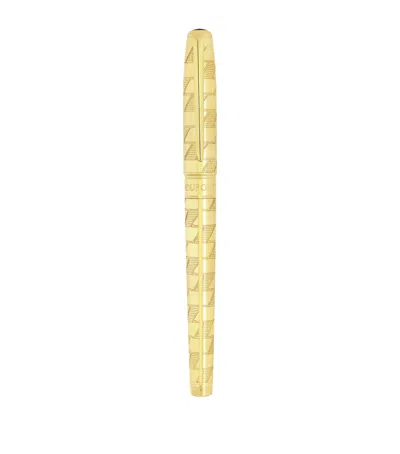 St Dupont S. T. Dupont Large Line D Eternity Monogram 1872 Fountain Pen In Yellow