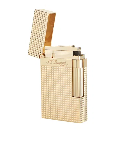 St Dupont Ligne 2 Diamond Head Lighter In Gold