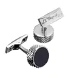 St Dupont S. T. Dupont Palladium Round Cufflinks In Black