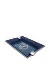 St Dupont Striped-pattern Ashtray In Blue