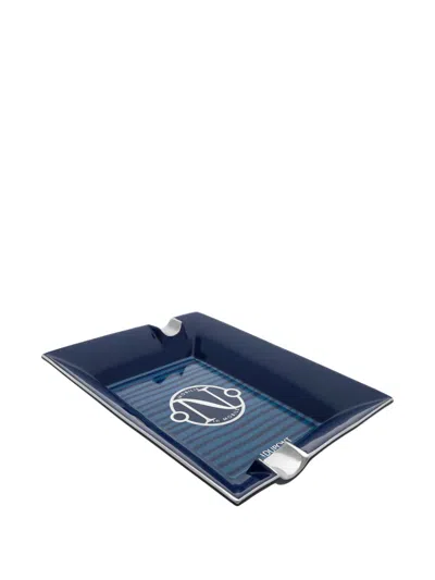 St Dupont Striped-pattern Ashtray In Blue