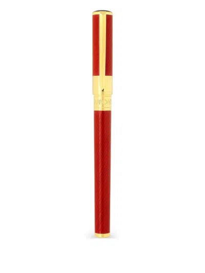 St Dupont Striped Rollerball Pen In Red
