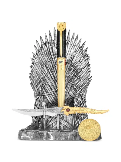 St Dupont X Game Of Thrones Prestige Fountain Writing Kit In Gray