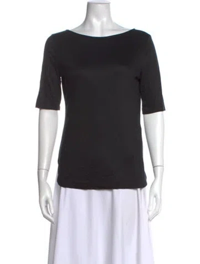 Pre-owned St. Emile Bateau Neckline Short Sleeve T-shirt In Black