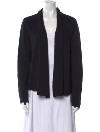 Pre-owned St. Emile Cashmere Open Front Sweater In Black