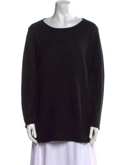 Pre-owned St. Emile Cashmere Scoop Neck Sweater In Black