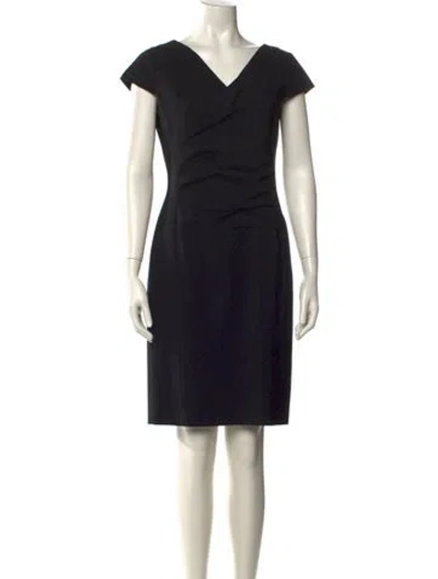 Pre-owned St. Emile Virgin Wool Knee-length Dress In Black