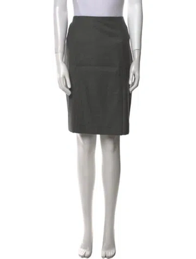 Pre-owned St. Emile Virgin Wool Knee-length Skirt In Gray