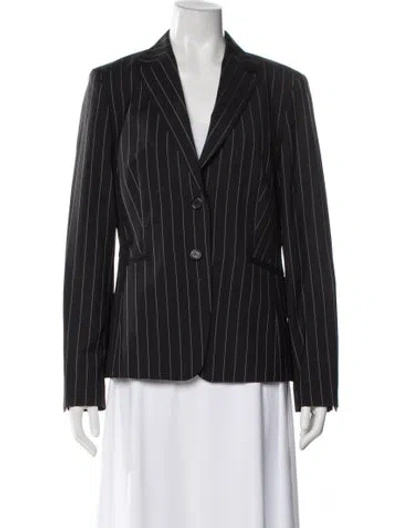Pre-owned St. Emile Virgin Wool Striped Blazer In Gray