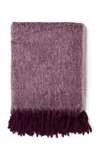 St. Frank Brushed Alpaca & Wool Throw Blanket, 90l X 55w In Purple