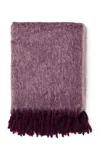 St. Frank Brushed Alpaca & Wool Throw Blanket, 90l X 55w In Plum