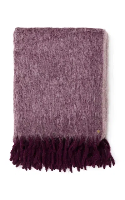 St. Frank Brushed Alpaca & Wool Throw Blanket, 90l X 55w In Plum