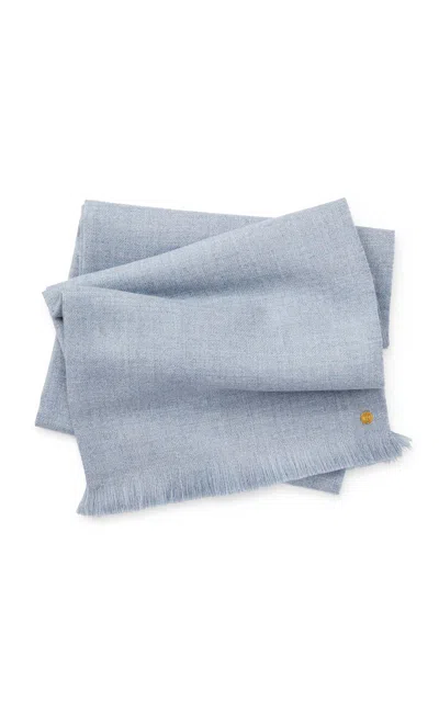 St. Frank Alpaca Throw Blanket In Light Blue