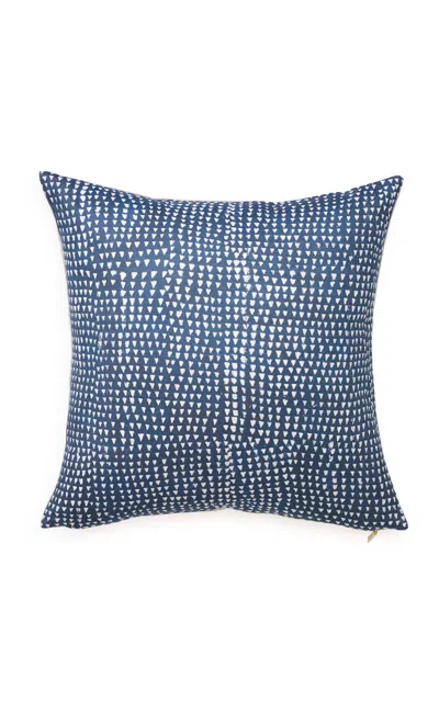 St. Frank Arrows Linen-cotton Pillow In Blue