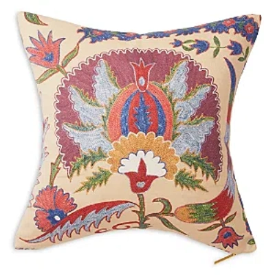 St. Frank Bright Botanical Suzani Decorative Pillow, 20 X 20 In Plum