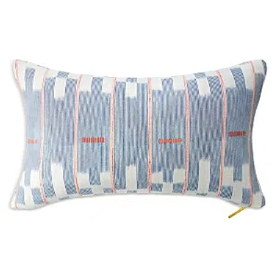 St. Frank Chambray Lattice Baule Decorative Pillow, 16l X 26w In Blue