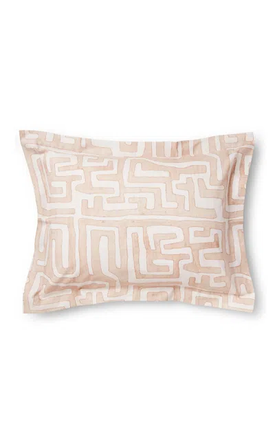 St. Frank Classic Kuba Cloth Cotton King Sham Set In Blush