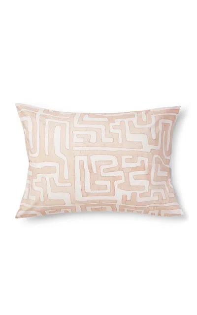 St. Frank Classic Kuba Cloth Cotton Percale Pillowcase Set In Light Pink