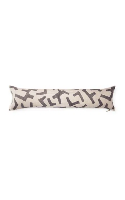 St. Frank Figures Linen-cotton Pillow In Brown