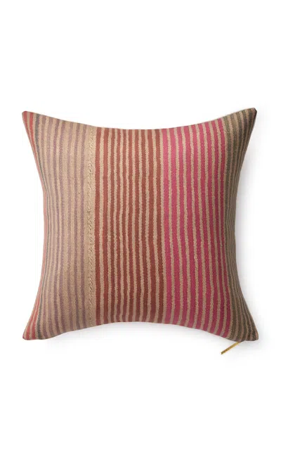 St. Frank Frazada Candy-striped Linen-cotton Pillow In Multi
