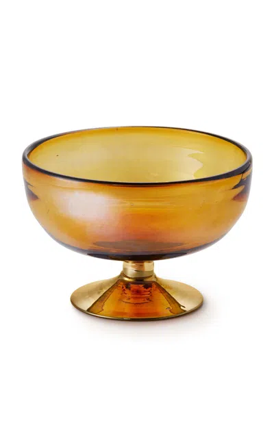 St. Frank Glass Footed Bowl In Brown