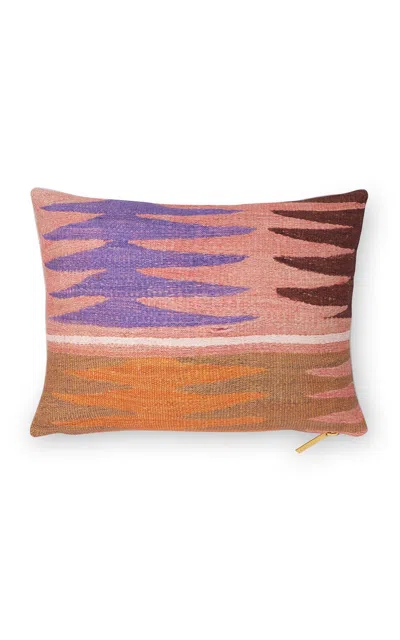 St. Frank Kilim Shell Feathers Linen-cotton Pillow In Multi