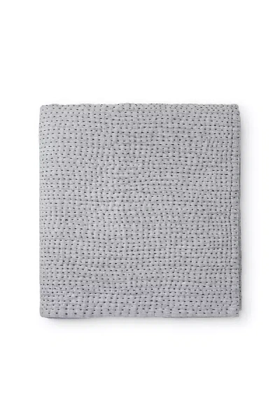 St. Frank Linen Kantha Baby Quilt In Gray