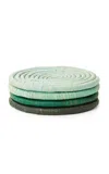 St. Frank Ombré Raffia Coasters In Green