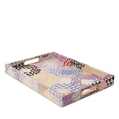 St. Frank Shell Kaleidoscope Quilt Large Decorative Tray In Multi
