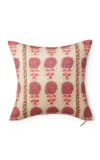 St. Frank Suzani Daisy Linen-cotton Pillow In Pink