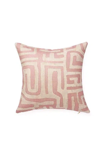 St. Frank Terracotta Classic Kuba Cloth Pillow In Pink