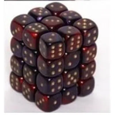 St-hobby Gemini Purple & Red 16 Mm. D6 Dice Block In Brown