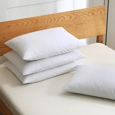 St. James Home 4 Pack Soft Cover Nano Feather Filled Bed Pillows In White