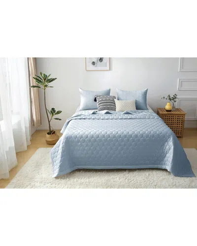 St. James Home Better Style Honeycomb Quilt Set In Blue