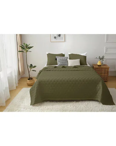 St. James Home Better Style Honeycomb Quilt Set In Gray