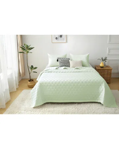 St. James Home Better Style Honeycomb Quilt Set In Green
