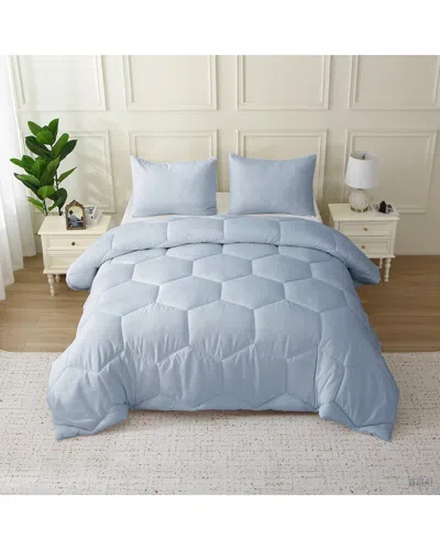 St. James Home Better Style Oversized Honeycomb Comforter Set In Blue