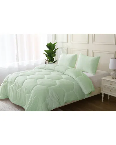 St. James Home Better Style Oversized Honeycomb Comforter Set In Green