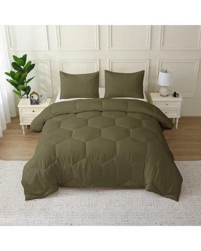 St. James Home Better Style Oversized Honeycomb Comforter Set In Green