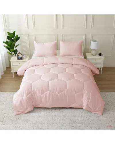 St. James Home Better Style Oversized Honeycomb Comforter Set In Pink