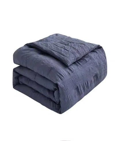 St. James Home Crinkled Down Alternative Blanket, Full/queen In Blue