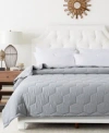 St. James Home Honeycomb Down Alternative Contrast Trim Blanket, Full/queen In Neutral Gray