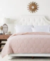 St. James Home Honeycomb Down Alternative Contrast Trim Blanket, Full/queen In Pearl Blush