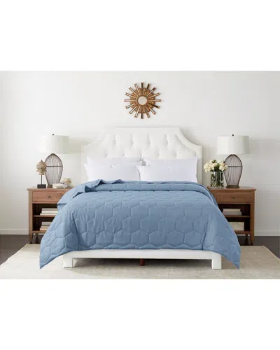 St. James Home Honeycomb Stitch Down Alternative Blanket In Blue