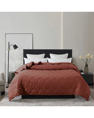 St. James Home Honeycomb Stitch Down Alternative Blanket In Rust